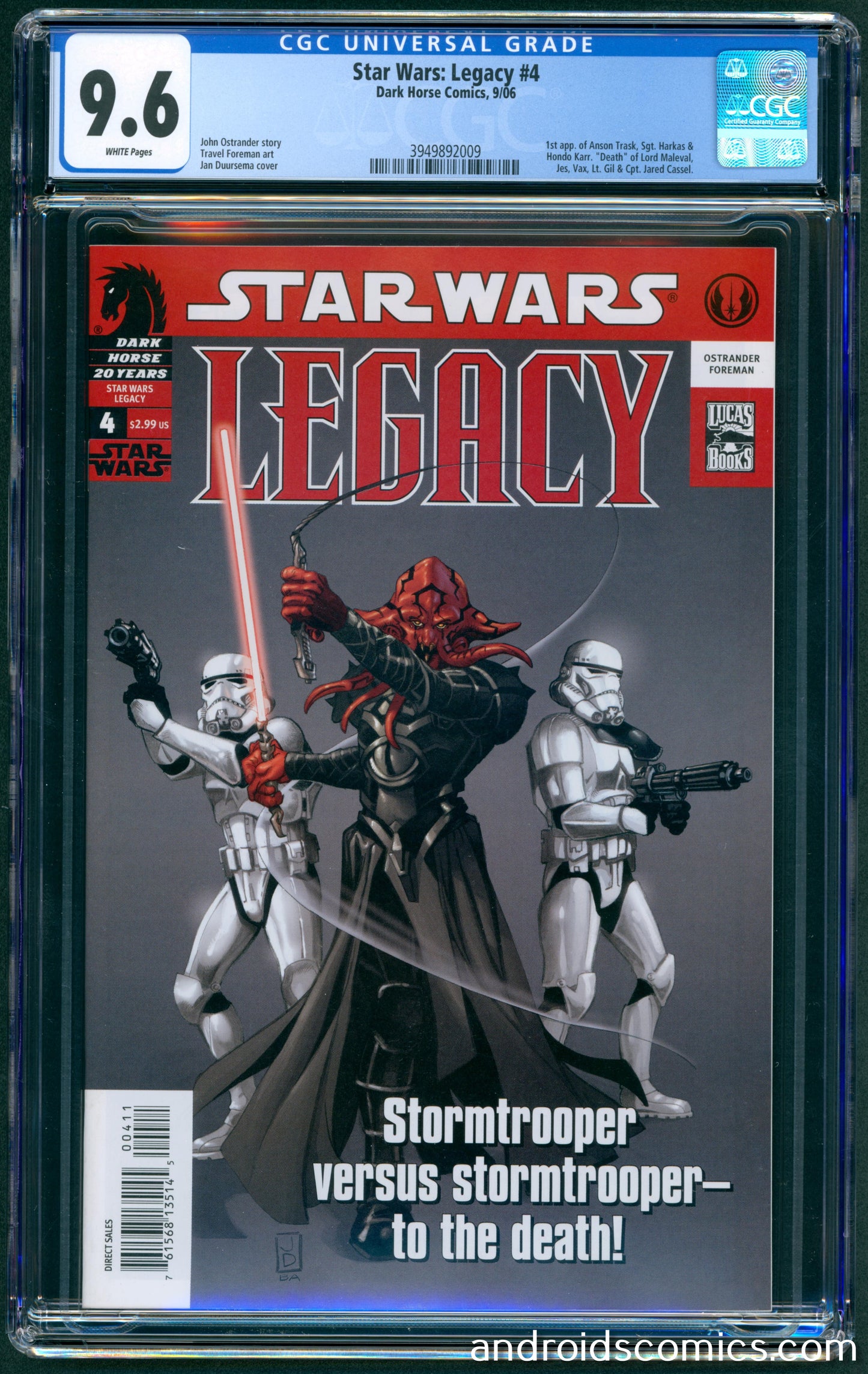 Star Wars Legacy #4  CGC 9.6  1st App. of Hondo Karr