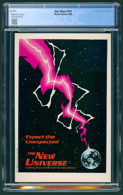 Star Wars #107 CGC 9.4 Last Issue