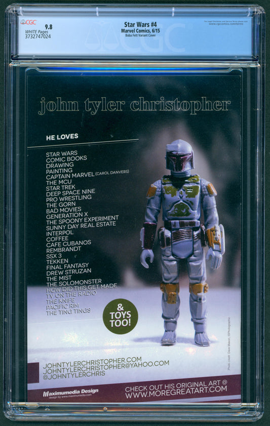 Star Wars #4 Boba Fett Action Figure Cover CGC 9.8
