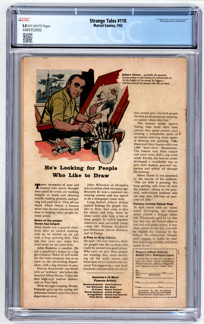 Strange Tales #110CGC 3.0 1st App. of Doctor Strange