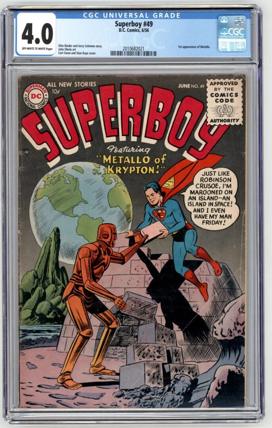 Superboy #49  CGC 4.0  1st appearance of Metallo