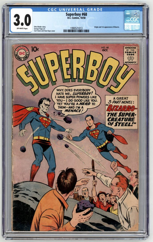 Superboy #68  CGC 3.0  Origin and 1st App. of Bizarro