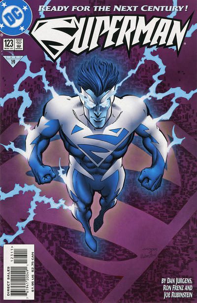 Superman #123  NM  1st appearance of electric blue Superman