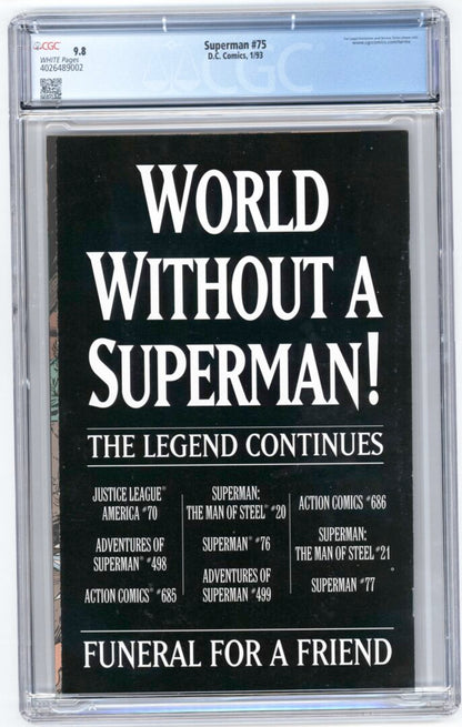 Superman #75  CGC 9.8  Newsstand
