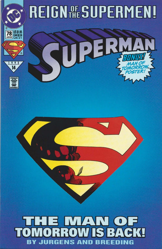 Superman #78  Collectors Edition  NM  1st appearance of  Cyborg Superman