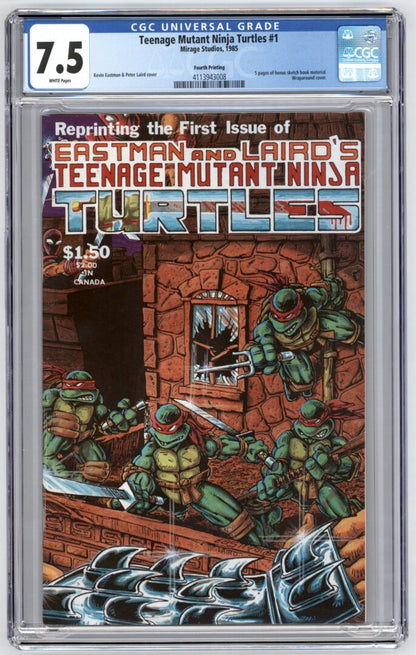 Teenage Mutant Ninja Turtles #1  4th Print  CGC 7.5