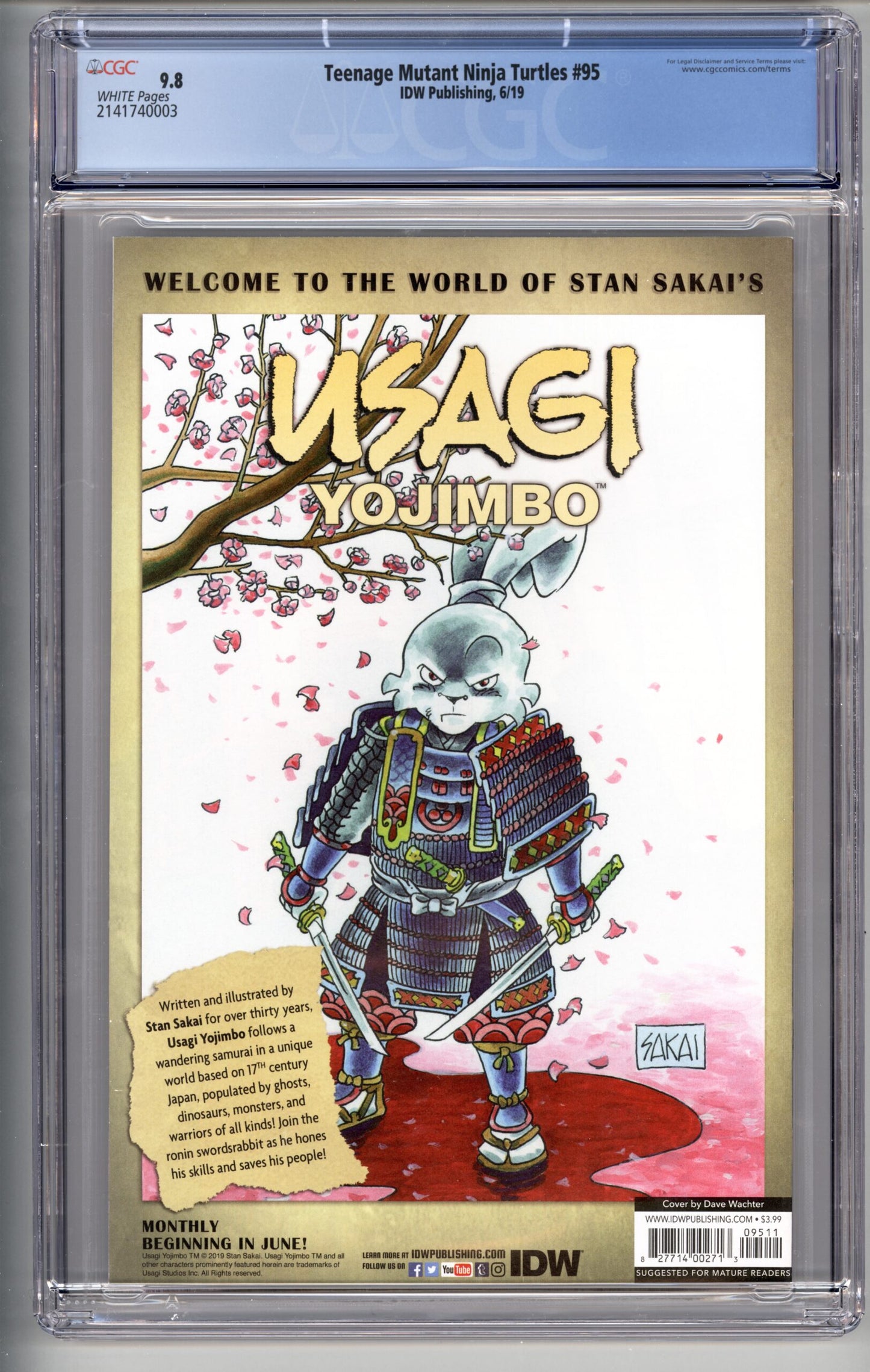 Teenage Mutant Ninja Turtles #95  Cover A  CGC 9.8  1st appearance of Jennika as a Turtle