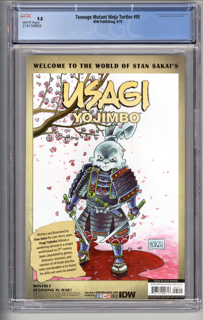 Teenage Mutant Ninja Turtles #95  Cover A  CGC 9.8  1st appearance of Jennika as a Turtle