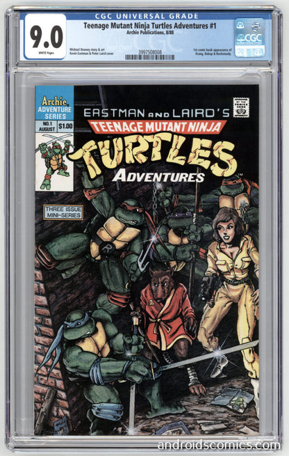 Teenage Mutant Ninja Turtles Adventures #1  CGC 9.0  1st appearance of Krang, Bebop, and Rocksteady