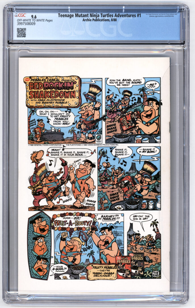 Teenage Mutant Ninja Turtles Adventures #1  CGC 9.6 1st App. of Bebop & Rocksteady