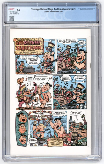 Teenage Mutant Ninja Turtles Adventures #1  CGC 9.6  1st appearance of Krang, Bebop, and Rocksteady