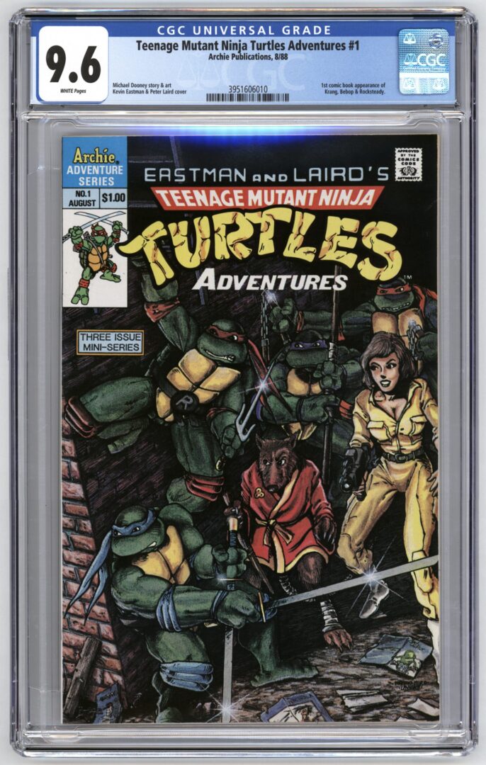 Teenage Mutant Ninja Turtles Adventures #1  CGC 9.6  1st appearance of Krang, Bebop, and Rocksteady