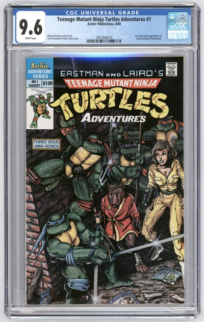 Teenage Mutant Ninja Turtles Adventures #1  CGC 9.6  1st appearance of Krang, Bebop, and Rocksteady