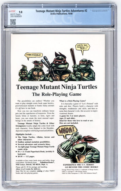Teenage Mutant Ninja Turtles Adventures #2  CGC 9.8