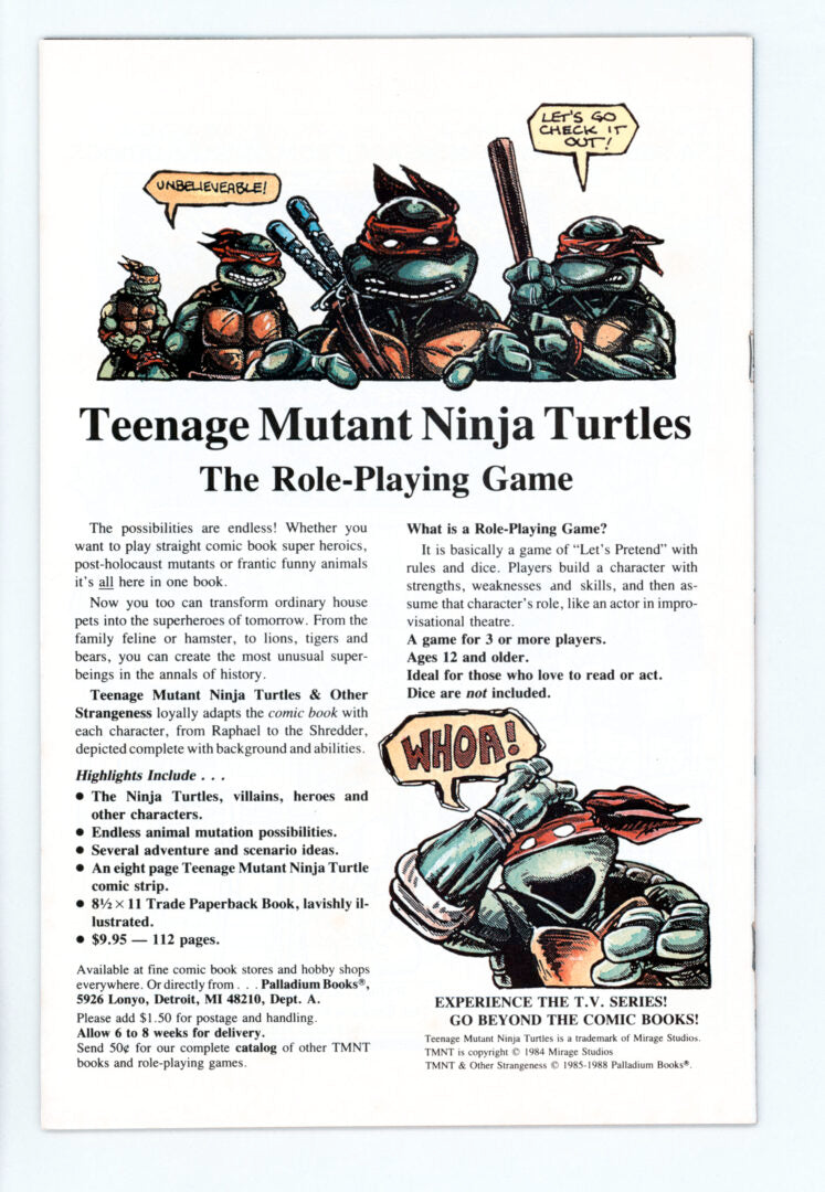Teenage Mutant Ninja Turtles Adventures #3  FN+