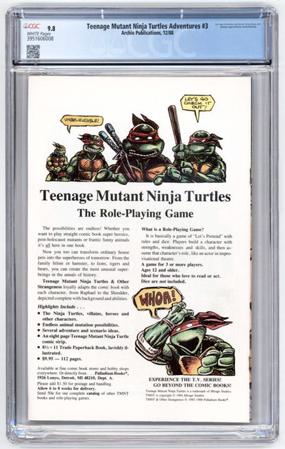 Teenage Mutant Ninja Turtles Adventures #3  CGC 9.8