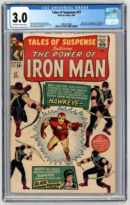 Tales of Suspense #57  CGC 3.0  Origin & 1st App. of Hawkeye
