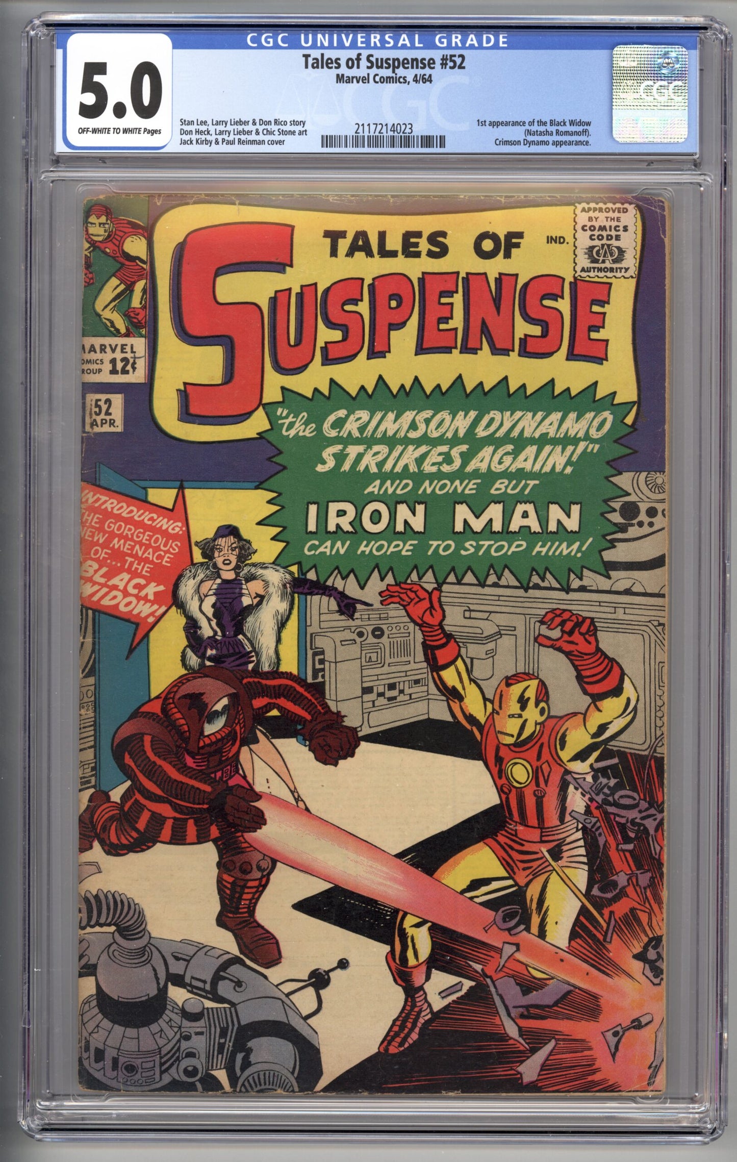 Tales of Suspense #52  CGC 5.0  1st appearance of Black Widow