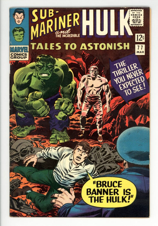 Tales to Astonish #77  FN- Bruce banner is revealed as the Hulk
