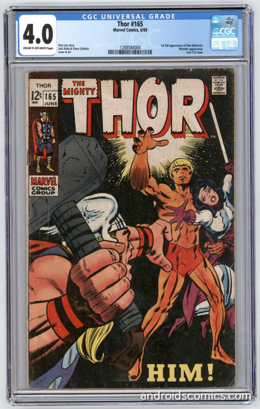 Thor #165  CGC 4.0  1st full App. of Him (Warlock)