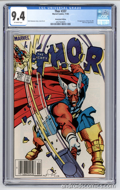 Thor #337  CGC 9.4  1st App. of Beta Ray Bill  Newsstand