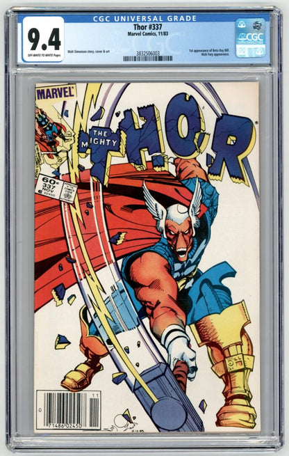 Thor #337  CGC 9.4  1st App. of Beta Ray Bill  Newsstand Edition