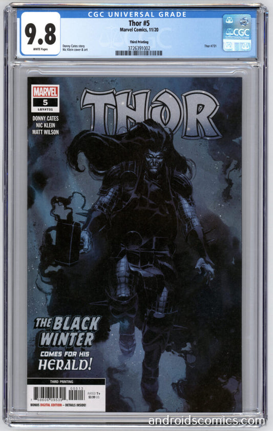 Thor #5  3rd Printing  CGC 9.8 1st full App. of Black Winter