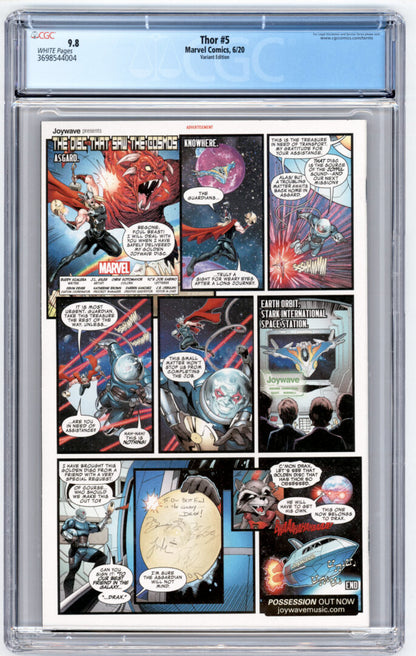 Thor #5   Marvel Zombies Variant  CGC 9.8  1st appearance of Black Winter