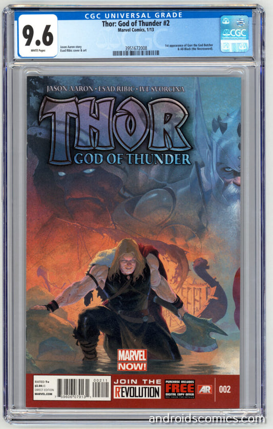 Thor God of Thunder #2  CGC 9.6  1st App. of Gorr the God Butcher