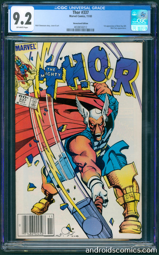 Thor #337  CGC 9.2  1st App.of Beta Ray Bill  Newsstand Edition