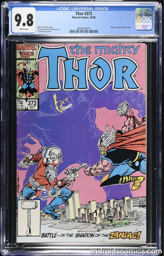 Thor #372  CGC 9.8  1st cameo App. of the Time Variance Authority