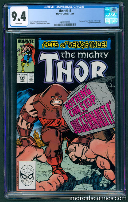 Thor #411 CGC 9.4 1st App. of the New Warriors