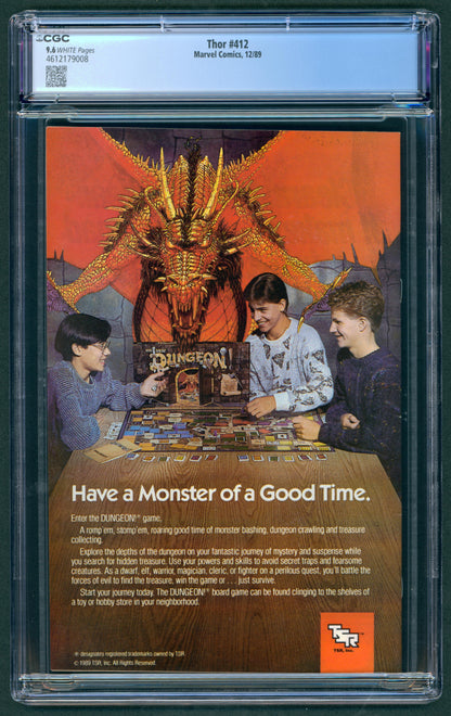 Thor #412 CGC 9.6 1st full App. of the New Warriors