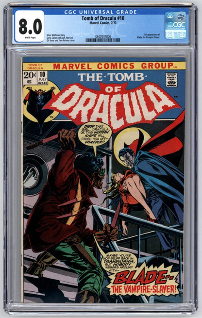 Tomb of Dracula #10  CGC 8.0  1st appearance of Blade
