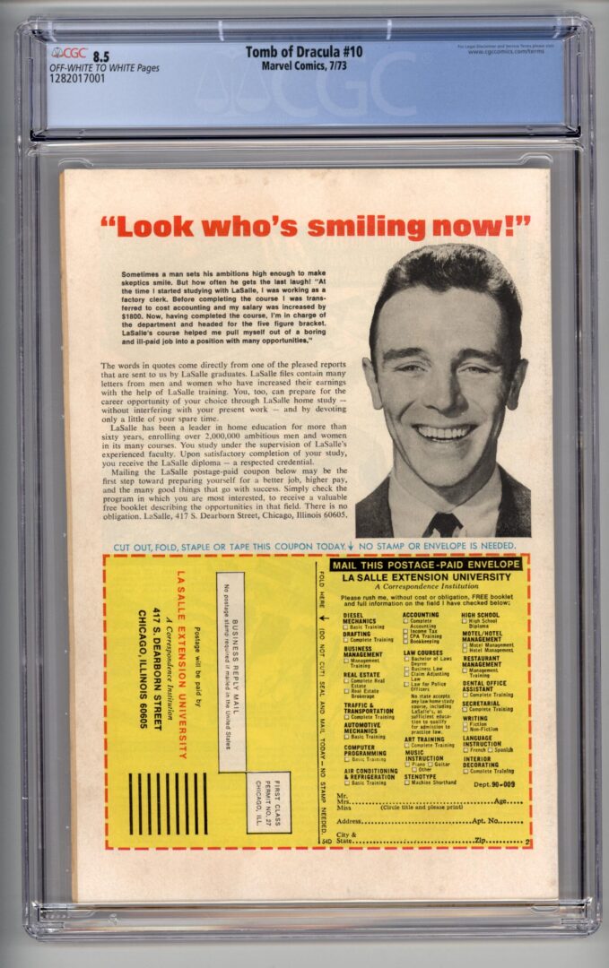 Tomb of Dracula #10  CGC 8.5  1st appearance of Blade