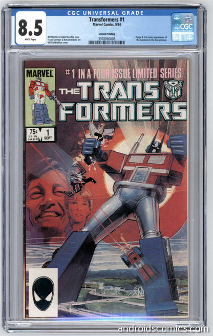 Transformers #1 2nd Print  CGC 8.5