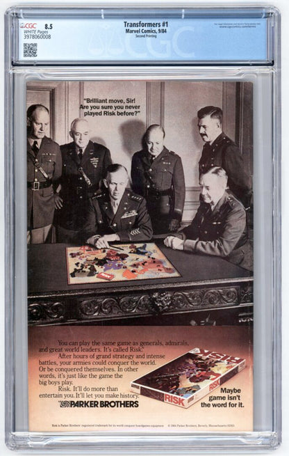 Transformers #1 2nd Print  CGC 8.5