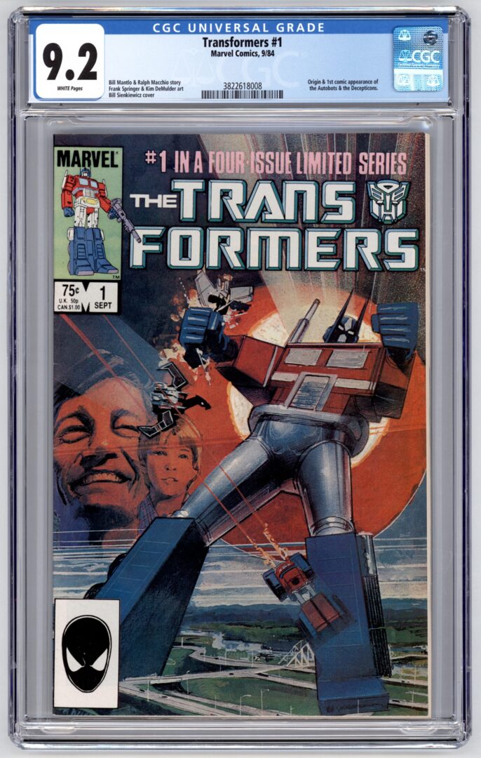 Transformers #1  CGC 9.2  1st appearance of the Autobots & Decepticons