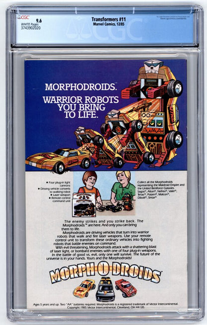 Transformers #11  CGC 9.6  1st appearance of Jetfire