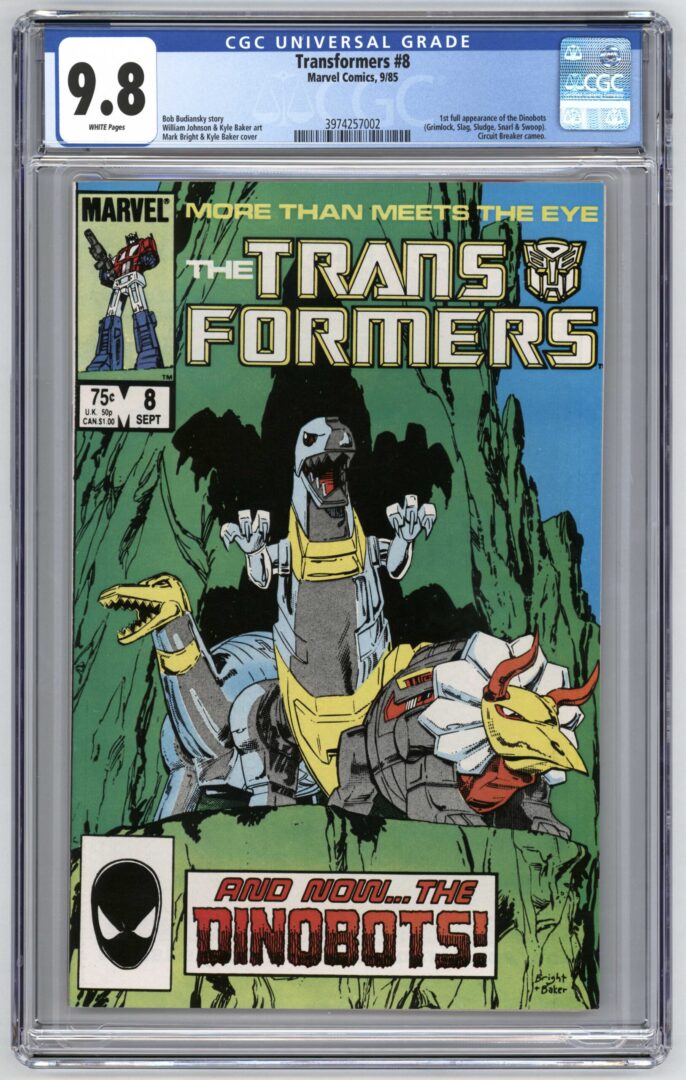 Transformers #8  CGC 9.8  1st appearance of the Dinobots
