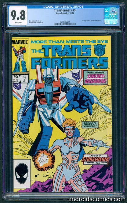 Transformers #9 CGC 9.8  1st App. of Circuit Breaker