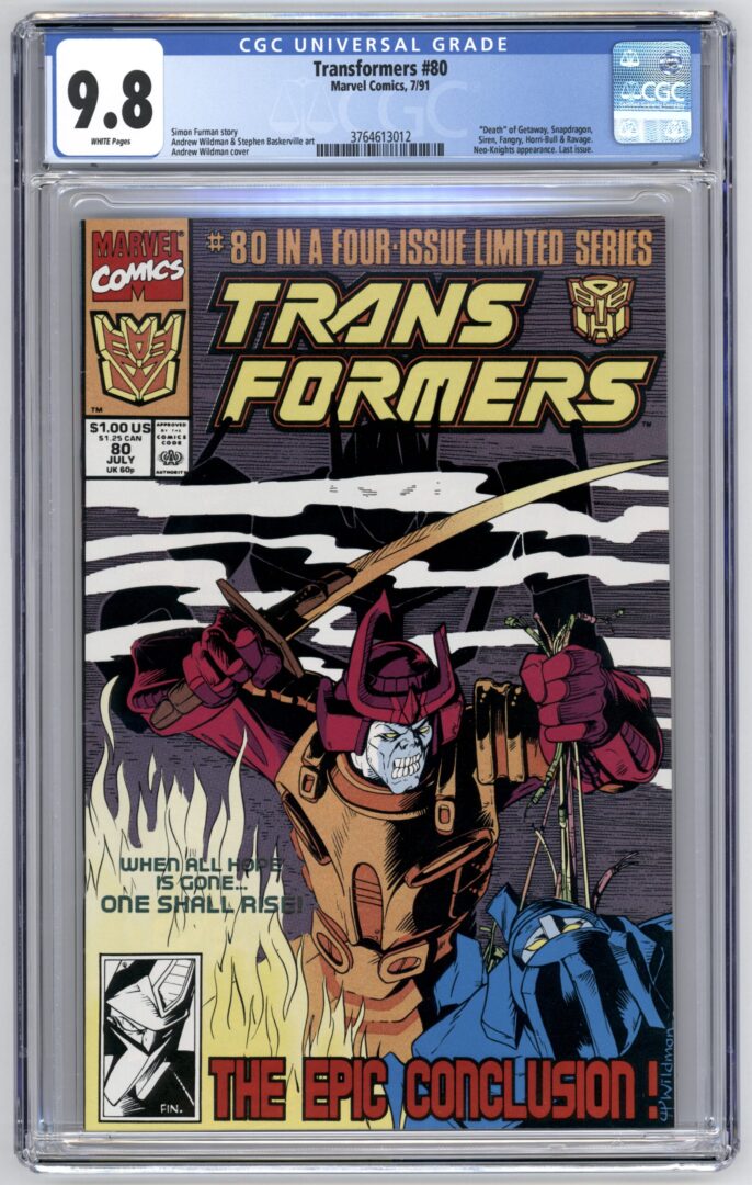 Transformers #80  CGC 9.8  Last issue