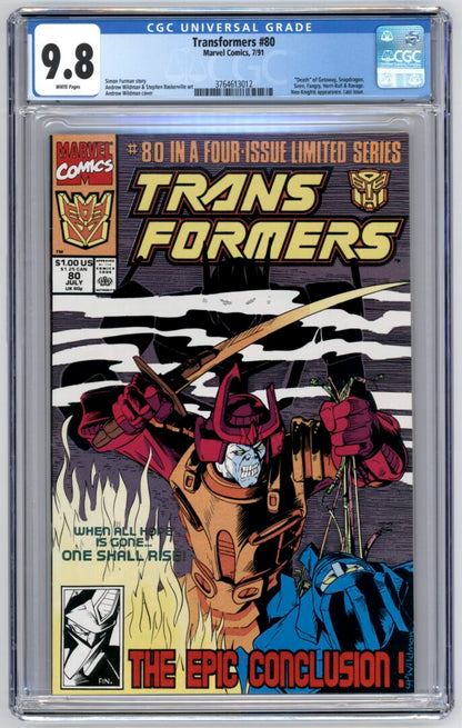 Transformers #80  CGC 9.8  Last issue