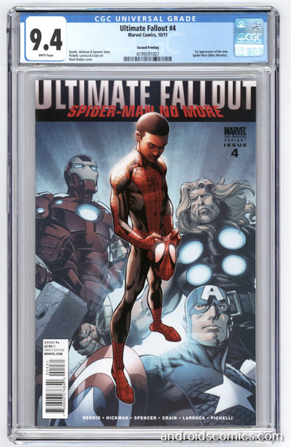 Ultimate Fallout #4  CGC 9.4  1st App. of Spider-Man (Miles Morales)