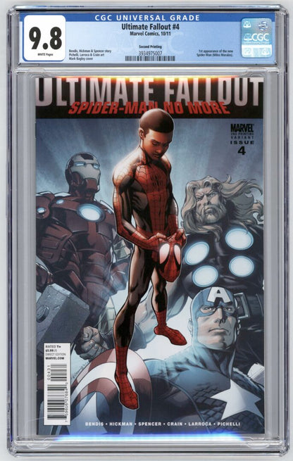 Ultimate Fallout #4  2nd Print  CGC 9.8 1st app. Miles Morales