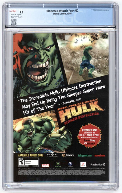 Ultimate Fantastic Four #22  CGC 9.8 Origin & 1st app. of Marvel Zombies
