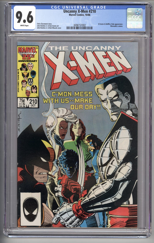 Uncanny X-Men #210  CGC 9.6  1st cameo team App. of The Marauders