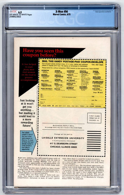 X-Men #94  CGC 6.5