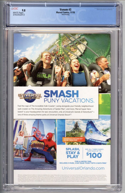 Venom #3  CGC 9.8  3rd Print  1st full appearance of Knull