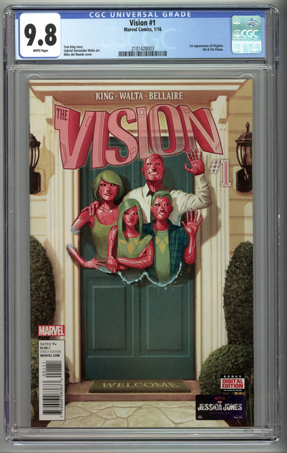 Vision #1  CGC 9.8  1st appearance of Virginia, Vin, & Viv Vision